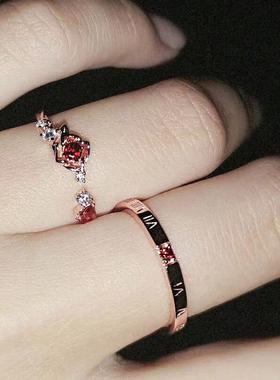 李泽言生日主题套戒玫瑰时光戒指恋与制作人同款轻奢情侣调节对戒