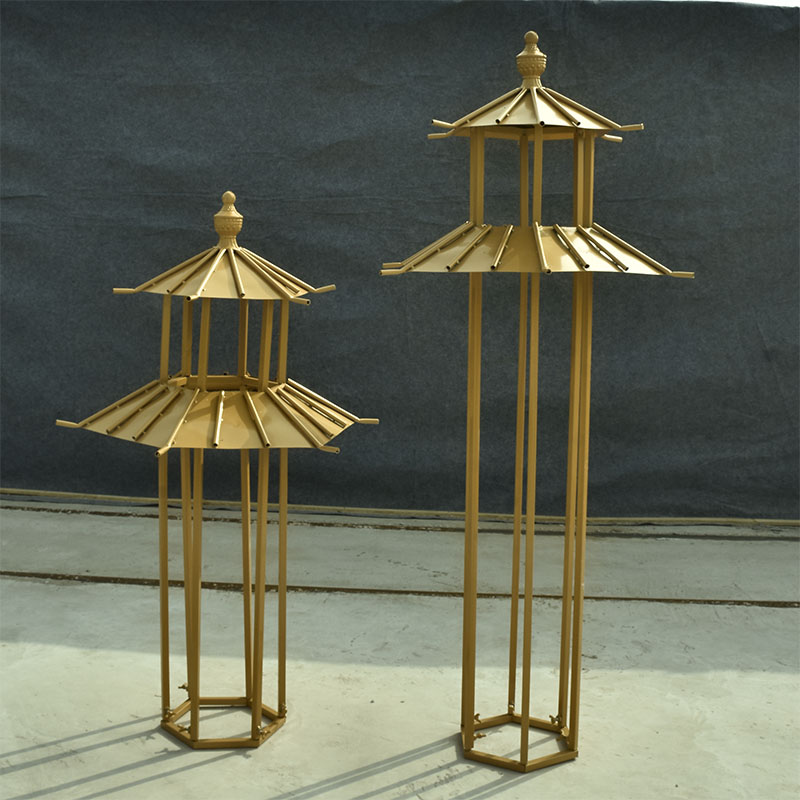 新中式路引双层六角亭中式路引凉亭婚庆道具婚礼屏风路引舞台摆件