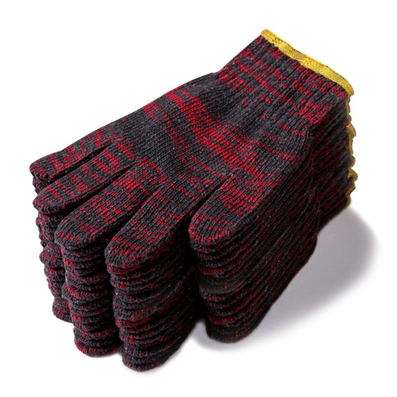 劳保纱手套工作棉纱棉线耐磨加厚红花汽修动男女工地干活透气尼龙