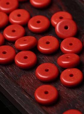 天然南红隔片保山川料柿子红散珠垫片算盘珠星月文玩金刚配饰隔珠