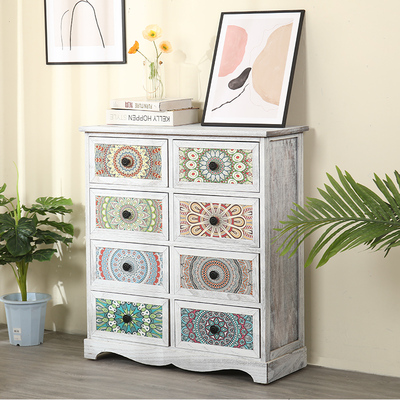 实木抽屉式收纳柜卧室床头柜储物整理复古斗柜客厅窄柜小柜子包邮