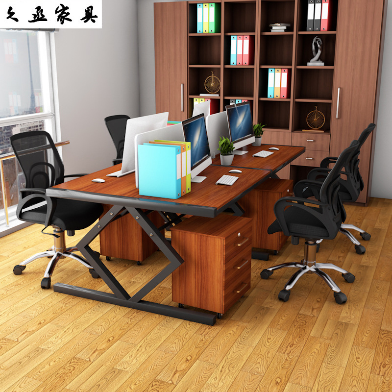 职员办公桌4人位电脑桌办公家俱会议桌卡座简约组合办公桌椅包邮