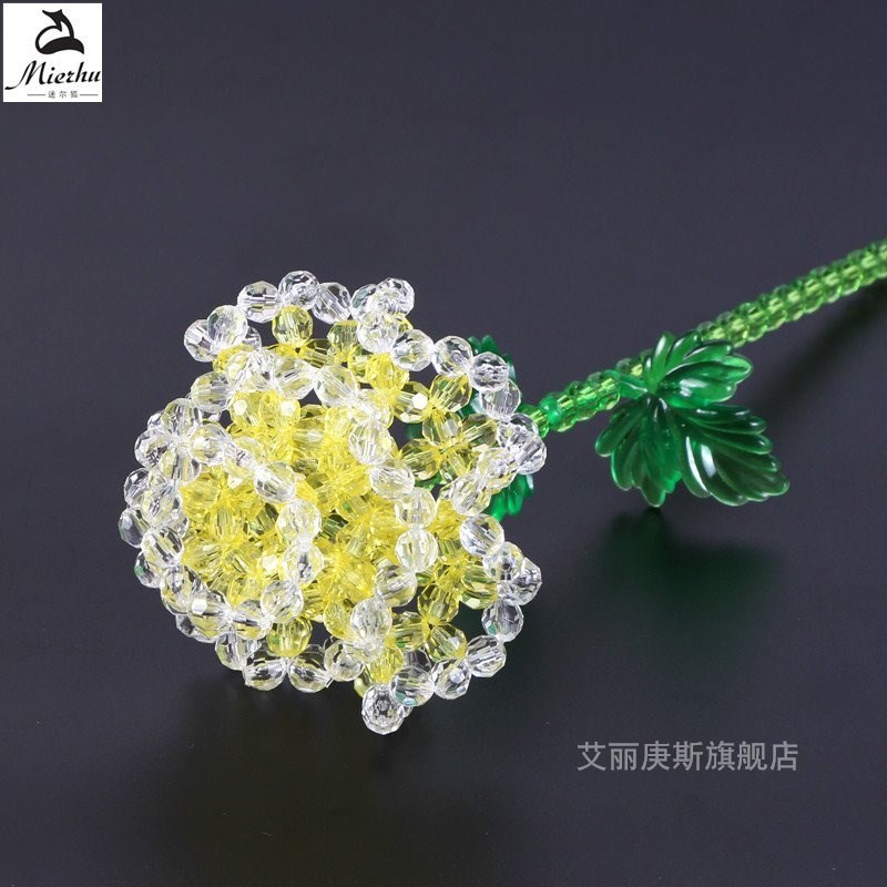 diy手工串珠三层玫瑰花材料包家居摆件饰品散珠珠子工艺品