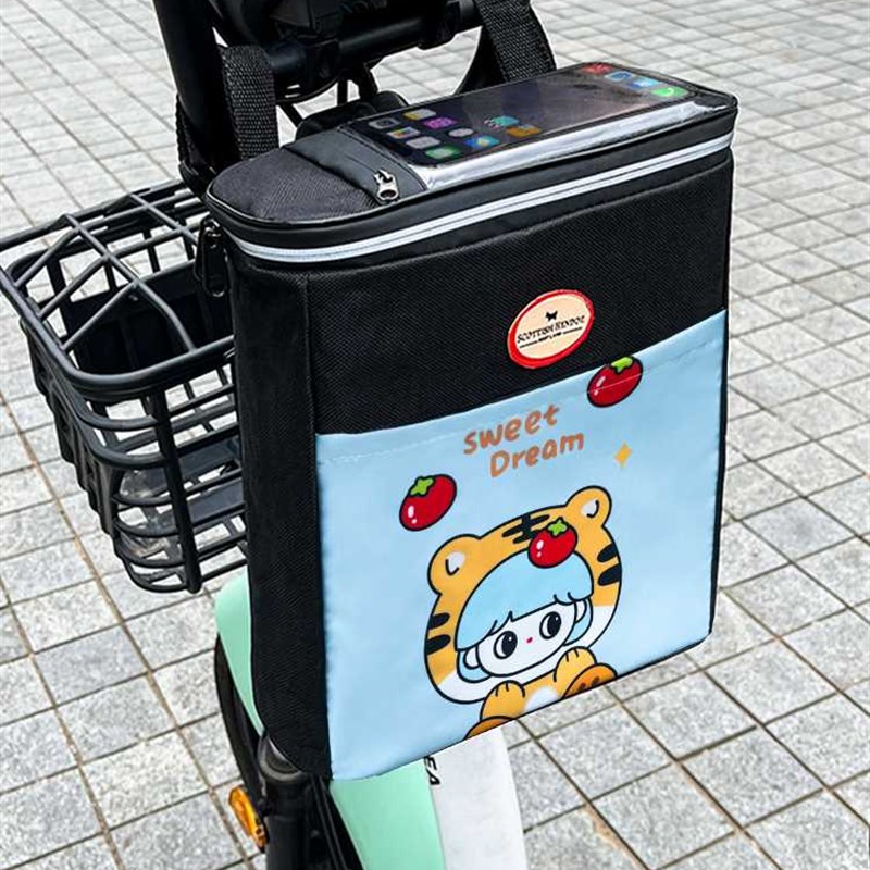 前置通用防水电动车挂物包电瓶踏板自行车新款挂包电车置物袋挂兜