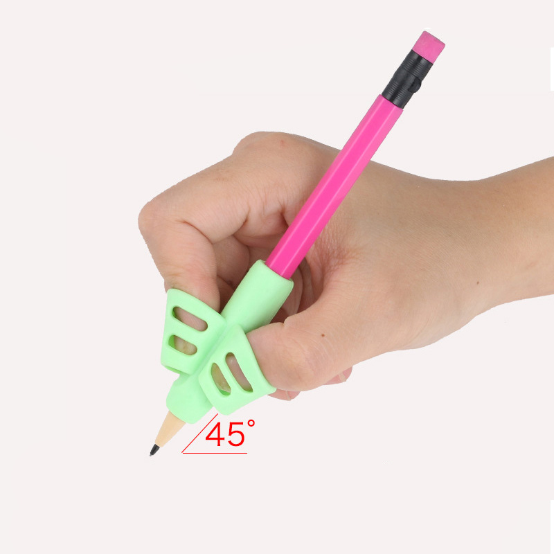 3Pcs/Set Soft Silica Pencil Grasp Two-Finger Gel Pen Grips C