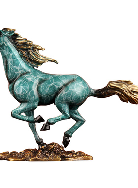 《一马当先》全铜马踏飞燕摆件招财马工艺品客厅办公室家居装饰品