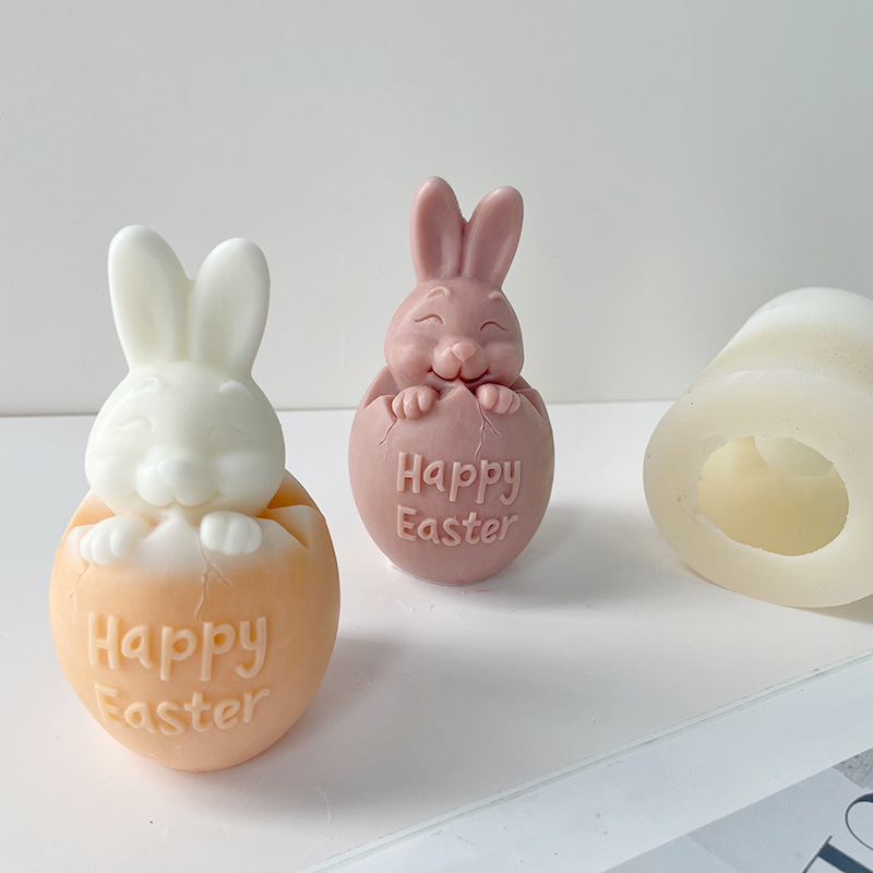 新品Easter Hatchling Bunny Silicone Candle Mold Rabbit Anima