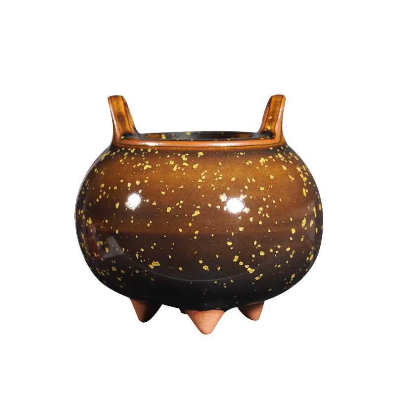 新品钧瓷香炉小号香插家用线香炉陶瓷仿古熏香炉供佛钧红釉创意摆