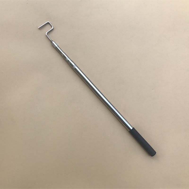 新品不锈钢方g形搭钩无尖小弯钩 压花捞网杆伸缩杆 单搭钩起渔钩