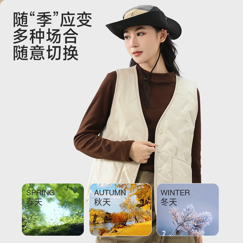 五只白鹅加绒保暖马甲冬季打底