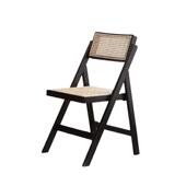 ZC553藤编椅子家用户外折叠椅木实凳子背靠C553餐椅北欧原木X风休