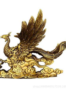 黄铜摆凤凰摆品件四灵厅之朱雀呈祥客装饰工5225412艺品结婚礼卧