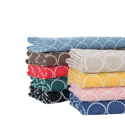 绣花布工料圈圈铃鼓圆棉麻面料装靠垫包包EBA布料手包DIY服面料