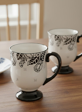 陶瓷咖啡杯早餐燕麦杯拿铁拉花杯精致下午茶甜品牛奶杯小众马克杯