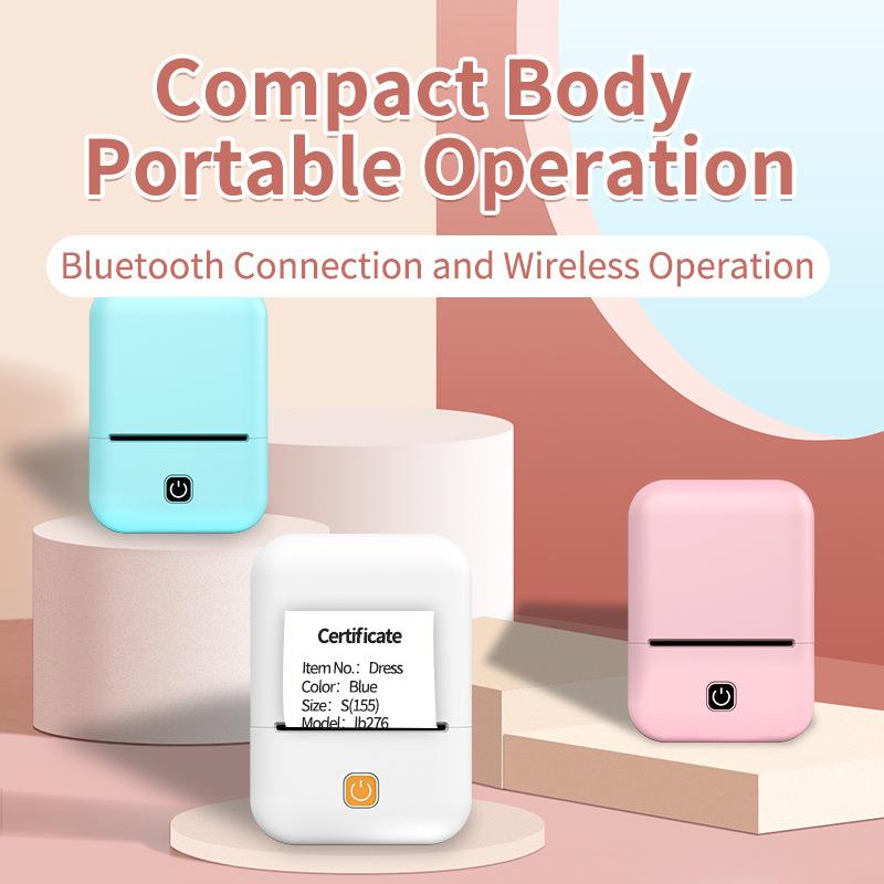 跨境新款学生热敏标签机蓝牙无墨便携式手提打印机家用标签机