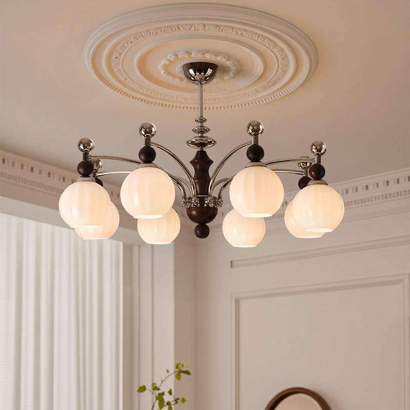 中古风实木客厅吊灯新中式高级感玻璃灯罩全光谱护眼木纹大厅主灯,3C数码配件,USB灯,淘宝优惠券,粉丝福利购,淘宝优惠卷