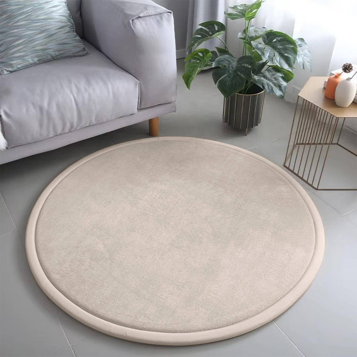 圆形加厚海绵垫子客厅家用榻榻米垫早教中心防摔儿童房帐篷垫防滑