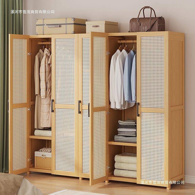 衣柜家用卧室出租房用简易组装经济型楠竹儿童小户型收纳柜子衣橱