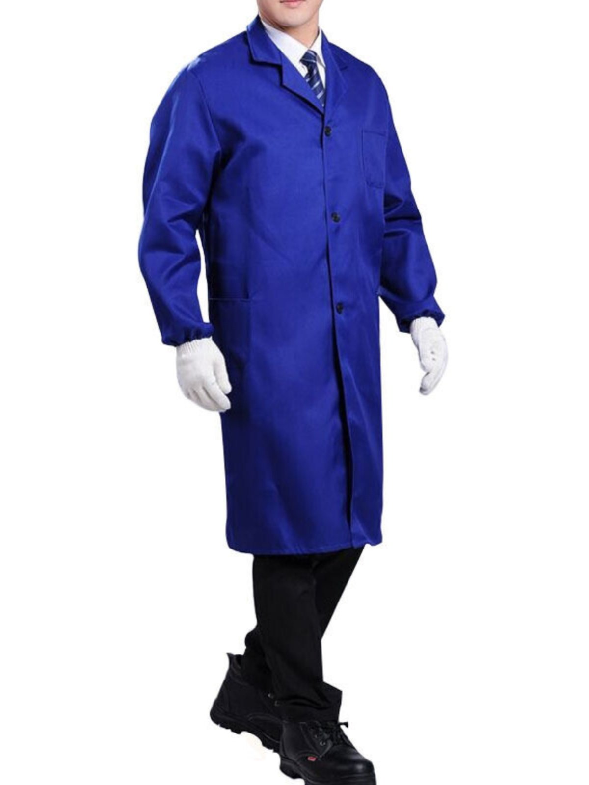 谋福cnmf8503-2加厚含棉饲养使用蓝大褂长袖工作服蓝大衣仓库搬运