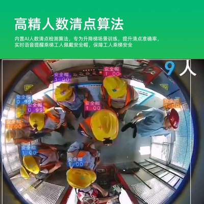 升降机AI人数识别人数统计施工升降机人数清点超限语音