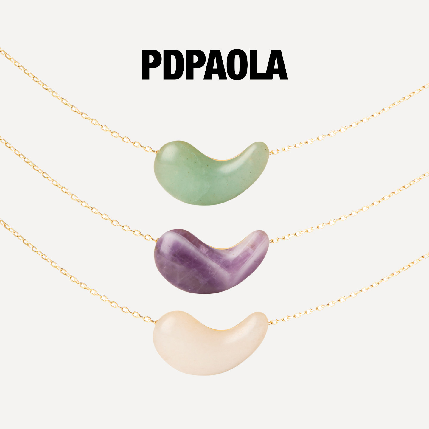 PDPAOLA彩色宝石流体垂坠项链图片
