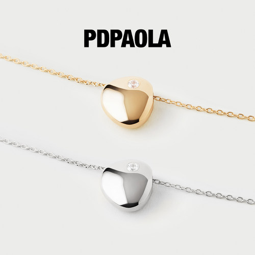 PDPAOLA白色皓石镶嵌波浪项链