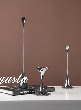 法式中古风轻奢烛台高级感客厅卧室电视柜样板间摆件桌面软装饰品