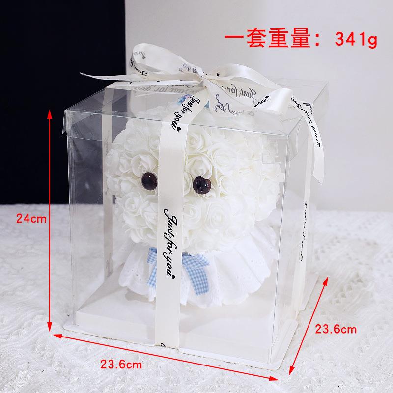 马尔济斯犬PE泡沫花狗狗玩偶儿童节礼物玫瑰花小狗求婚告白送女友