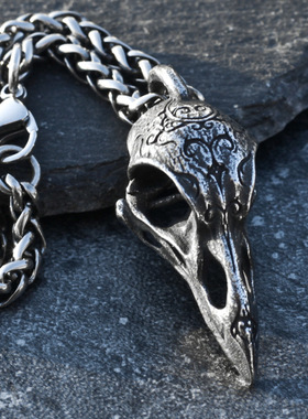 暗黑维京乌鸦项链男北欧个性潮人