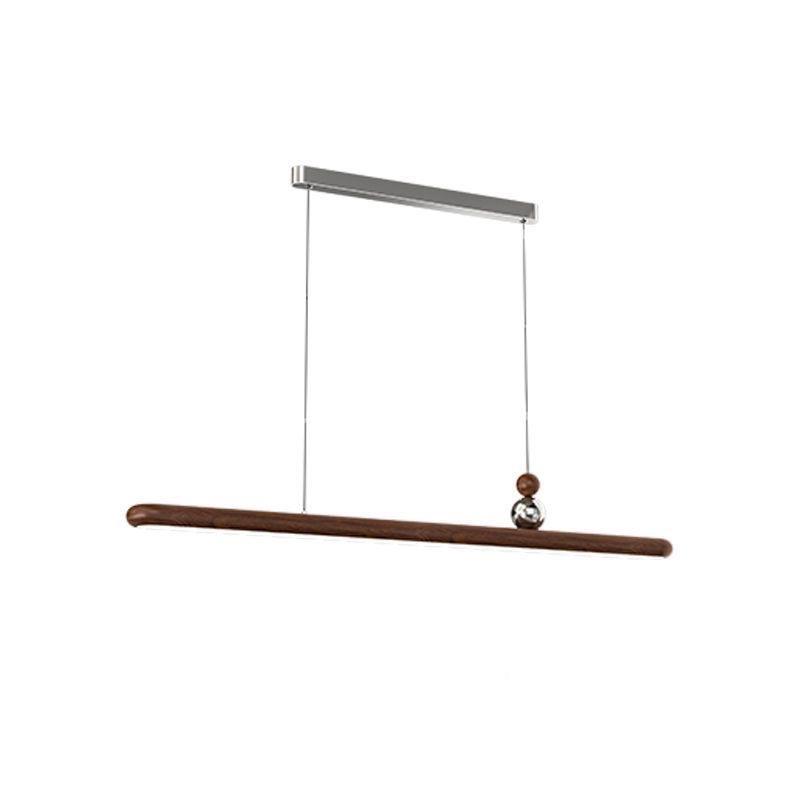 全光谱新中式胡桃木色厅日吊餐桌餐式侘寂风吧台灯复古长585条灯