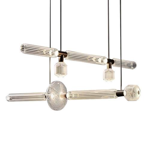 现代轻奢别墅客厅大雪花吊灯楼梯餐厅样板房酒店工程玻璃棒床头灯