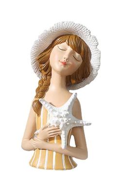 轻奢抱花女孩摆件插花瓶家居摆件树脂工艺品摆件客厅女孩装饰摆件