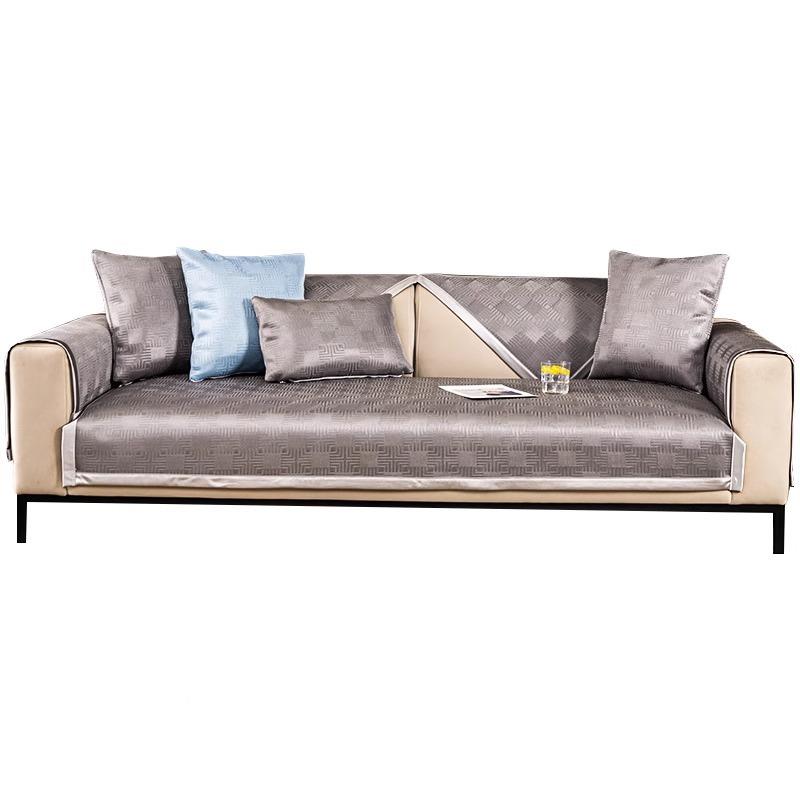 轻奢现代hyfs-梦高端沙发夏季丝凉席坐垫垫子沙防发套罩垫滑冰冷