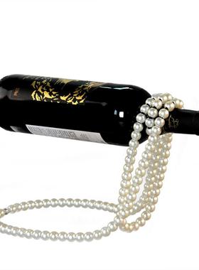 珍珠项链酒架悬浮红酒架创意家居桌面装饰品轻奢风摆件