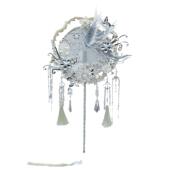 新娘结婚秀禾服团扇新中式 双面成品遮面白月光成品白蕾丝团扇