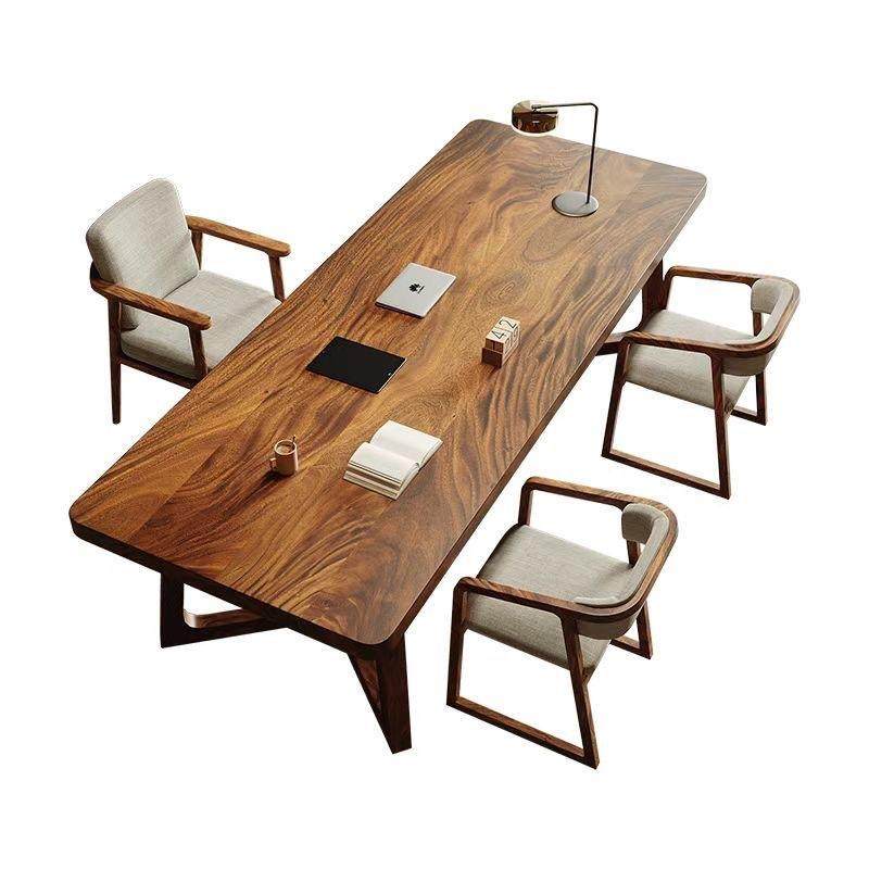 南美胡桃木实木客厅泡茶桌椅原木茶几泡茶长条桌家用工作台学习桌