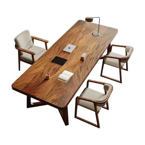 南美胡桃木实木客厅泡茶桌椅原木茶几泡茶长条桌家用工作台学习桌