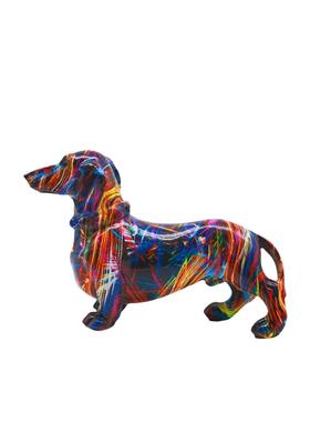 欧式炫彩腊肠狗摆件家居酒柜办公室桌面装饰品摆设工艺品节日礼品