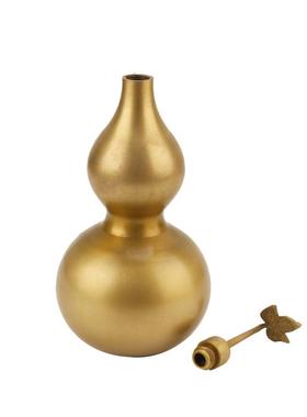 带叶开盖铜葫芦做旧八卦葫芦家居工艺品摆件