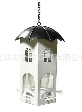 厂家供应新品庭院花园户外悬喂鸟器挂式金属装饰宝塔喂食器