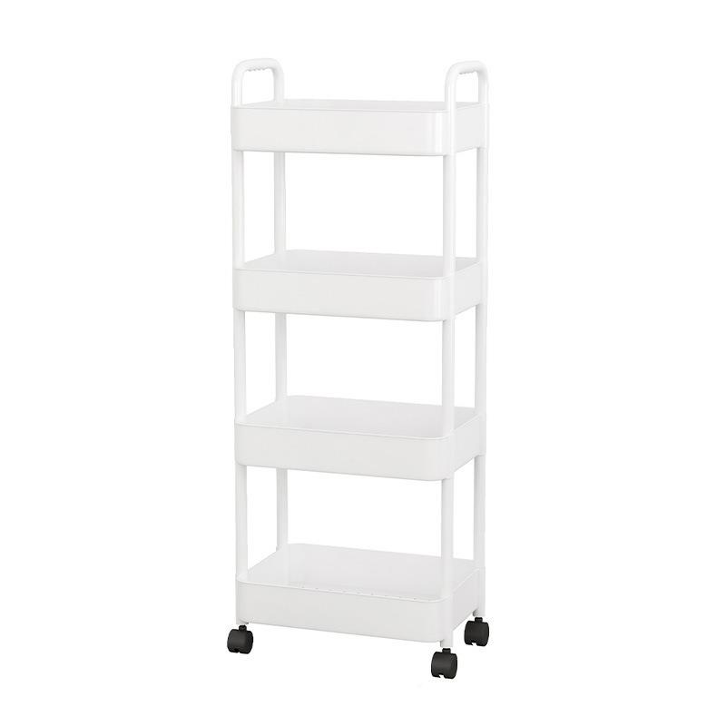 全塑小推双扶生手置物落地零食书架小推车置厨房室卫间多层可移车