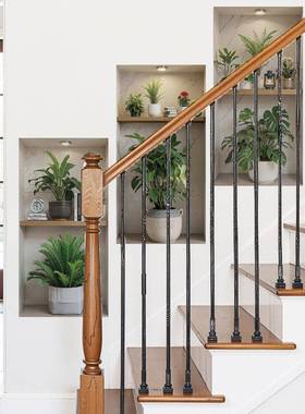 搁版盆栽平铺无框画墙面装饰墙贴画客厅沙发背景墙平面贴画69210