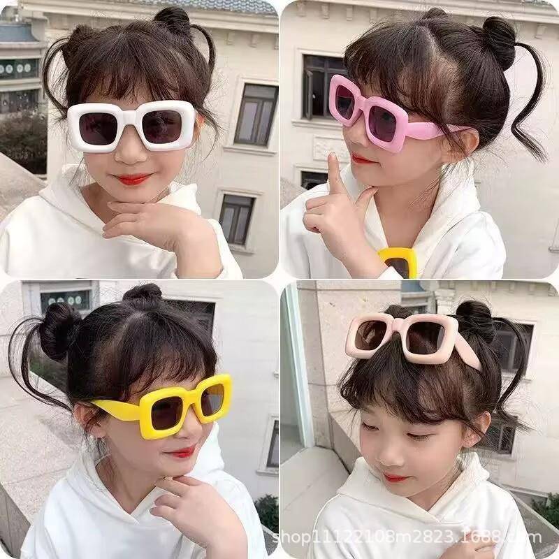 ins网红搞怪趣味可爱方形墨镜女潮人派对眼镜男性太阳镜儿童墨镜