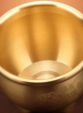 招财进宝百福铜缸纯黄铜米缸聚宝盆摆件客厅家居聚财小铜盆存钱罐