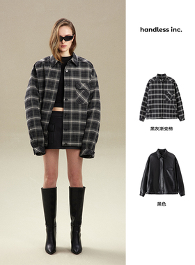 handless inc | casual系列-翻领宽松衬衫式夹棉外套
