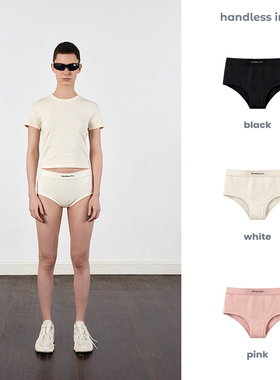 handless inc 欧美风腰头刺绣纯棉内裤 舒适三角打底裤女