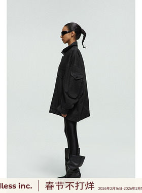 handless inc | 纯黑工装口袋牛仔外套