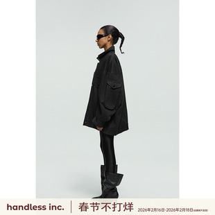 handless inc | 纯黑工装口袋牛仔外套