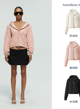 handless inc |  unisex系列-连帽卫衣短款拉链外套
