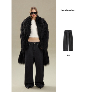 【年终巨惠 】handless inc | casual系列宽松活页压褶镰刀牛仔裤